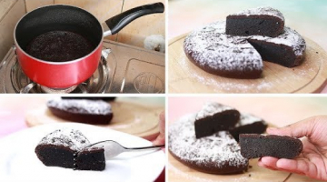 Recipe 2 Ingredients Chocolate Cake In Sauce Pan | Yummy | Easy Chocolate Cake Recipe
