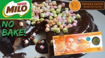 Recipe 30 PESOS NO BAKE MILO CAKE! | HOW TO MAKE 3-INGREDIENT FLOURLESS CAKE 