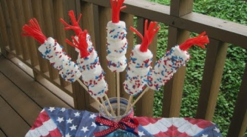 Recipe 4th of July edible "MARSHMALLOW SPARKLERS" - How to make easy MARSHMALLOW SPARKLERS