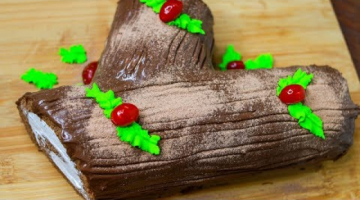 Recipe Christmas Yule Log Cake | Chocolate Swiss Roll Cake | Chocolate Roll cake Recipe |Yule Chocolate Log