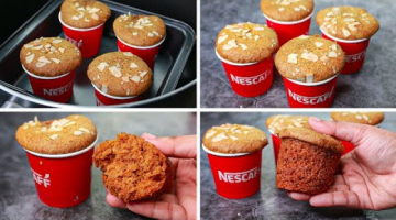 Recipe Coffee Cake in Tea Cup | Eggless & Without Oven | Cake in Disposable Cups | Yummy