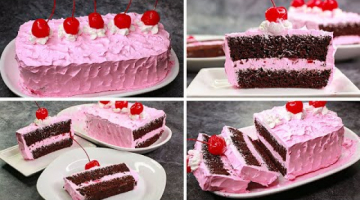 Recipe Dark Chocolate Cherry Cake | Eggless & Without Oven | Yummy