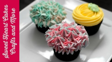 Recipe EASY Butter Cream Flower style decorated Cupcakes