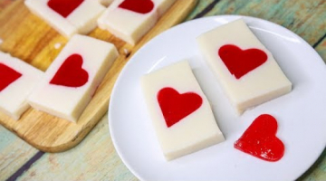 Recipe Hidden Heart Jello Pudding | Inside Heart Pudding Dessert | Bread Pudding Recipe | Valentine Treats