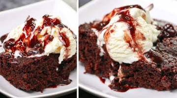 Recipe Hot Fudge Chocolate Pudding Cake | Eggless & Without Oven | Yummy