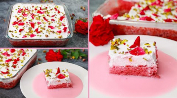 Recipe Rose Milk Cake | Rose Milk Tres Leches Cake | Eggless & Without Oven | Yummy