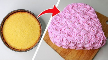 Recipe Round Cake To Heart Shape Cake | Rosette Heart Cake | With Eggs / Eggless & Without Oven | Yummy