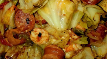 Recipe Spicy Cabbage with Shrimp and Sausage
