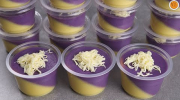 Recipe Ube Cheese Jelly Flan | How to Make Leche Gulaman with Ube and Cheese