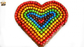 Recipe VALENTINES DAY RAINBOW M&M HEART CAKE