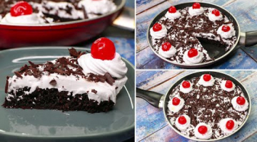 10 Min. Black Forest Cake Fry Pan | Eggless & Without Oven | Yummy