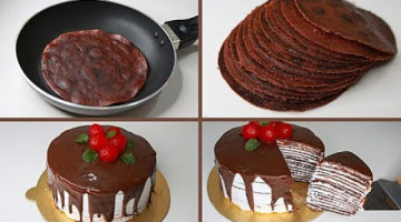 Chocolate Crepe Cake | Eggless & Without Oven | Yummy Cake Recipe in Fry Pan