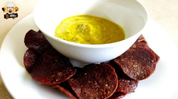 CRISPY SALAMI CHIPS WITH THYME MUSTARD