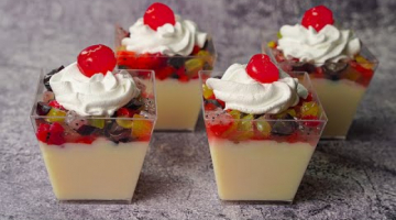 Fruit Cocktail Dessert Cup | Fruit Salad Milk Pudding Summer Dessert Recipe | Yummy