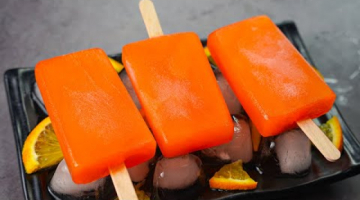 Orange Lolly Ice Cream | Orange Popsicle | Orange Ice Cream Recipe | Yummy