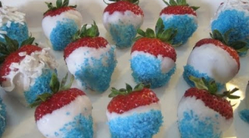 RED, WHITE & BLUE dipped STRAWBERRIES - How to make CHOCOLATE COVERED STRAWBERRIES recipe